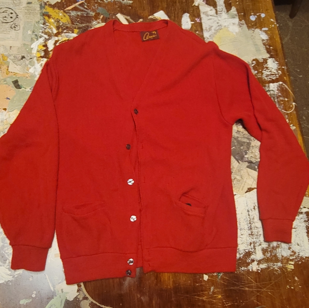GOLF Cardigan  ARNIE BRAND ACRYLIC LARGE grandpa